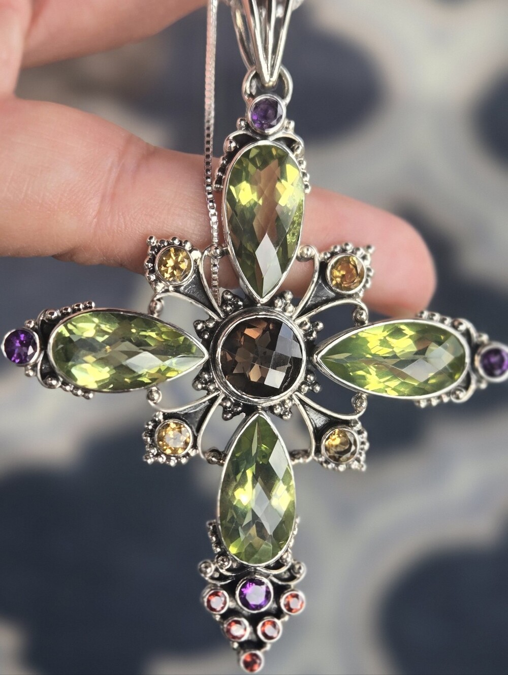 Nicky Butler RAJ LIMITED EDITION 925 Sterling Silver Cross NB Pendant Necklace - Picture 1 of 16